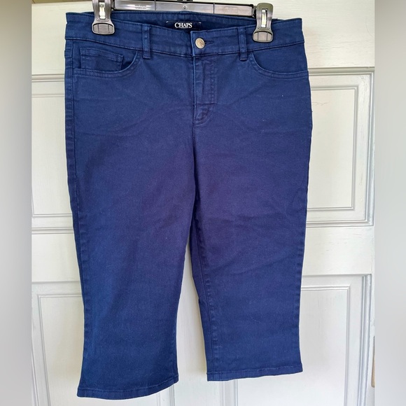 CHAPS Blue Ankle Cropped Capris Classic Style, Women’s Sz 6 - Picture 1 of 14